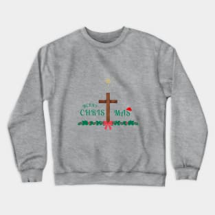 Merry Christmas with Cross Crewneck Sweatshirt